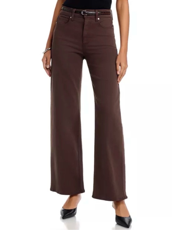 PAIGE Pants - Paige Denim • Anessa High Rise Wide Leg Jeans in Rich Chocolate